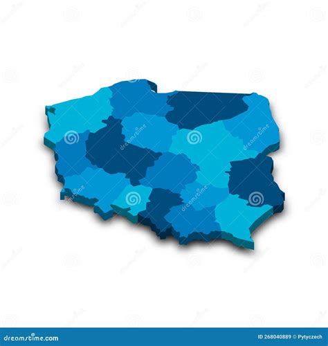 Poland Political Map Of Administrative Divisions Stock Photography