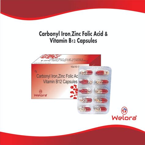 Caprifer Carbonyl Iron Zinc Folic Acid Capsules Packaging Type Box At