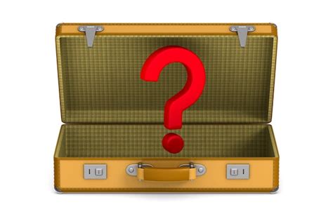 Premium Photo Open Travel Bag And Question Mark On White