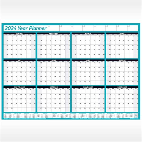 2024 Year Planner Wall Chart With 2024 Grelly Uk