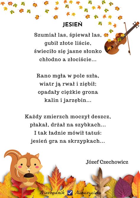 JESIENNE WIERSZOWANKI wiewióreczki Hanki Llama Arts Easter Diy Rhymes