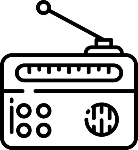 Ilustración vectorial del contorno de radio Vector Premium