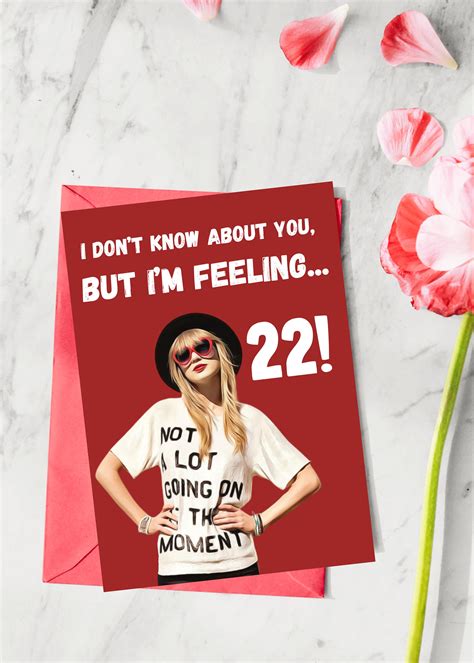 Taylor Swift 22 Birthday Card Taylor Swiftie Merch Funny Etsy Uk