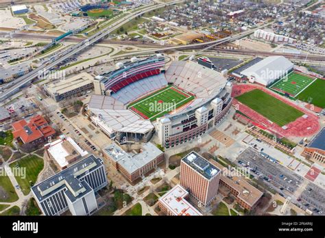 Memorial Stadium, Football Field, University of Nebraska Cornhuskers ...