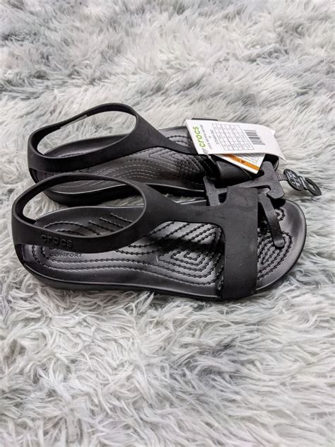 Crocs Women Serena Sandals Black Black Actual Cm On Carousell