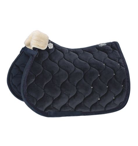 ESKADRON VELVET CRYSTAL EQUESTRIAN SADDLE PAD PLATINUM PURE EQUISHOP