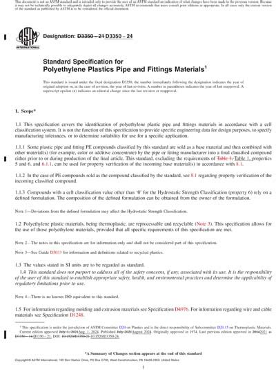 Astm D Red Standard Specification For Polyethylene Plastics