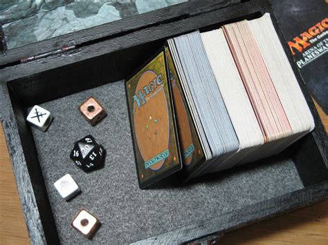 Trading Card Game Deck Box Handmade Vampire Aged Silver Playing