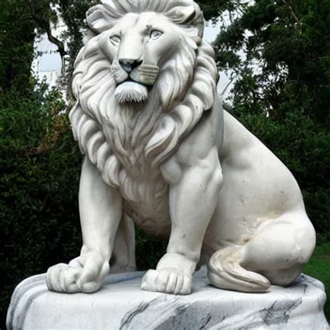 Statue Of A Lion Made Out Of Marble By Michelangelo Stable Diffusion