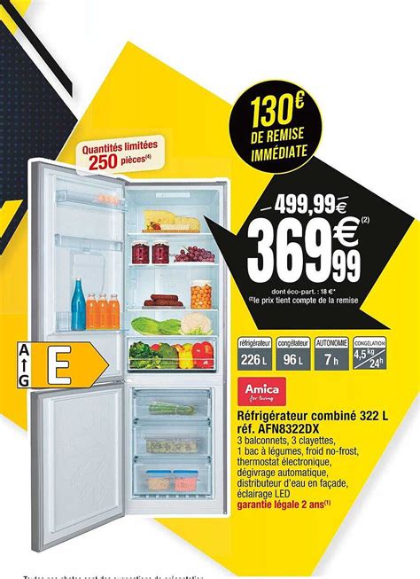 Promo Réfrigérateur Combiné 322 L Amica chez Cora iCatalogue fr