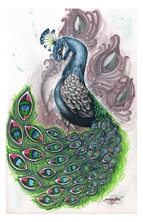 nature art, Peacock colored pencil print Peacock art pencil drawing ...