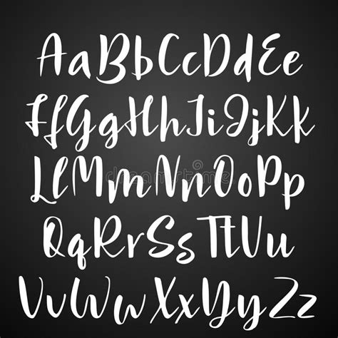 Handwritten Calligraphy Font Vector Alphabet Stock Vector