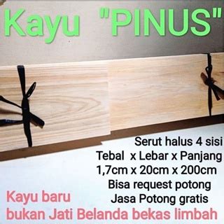 Jual Papan Lebar 20 25cm X P 2m X Tebal 1 7cm Kayu Pinus Serut Halus