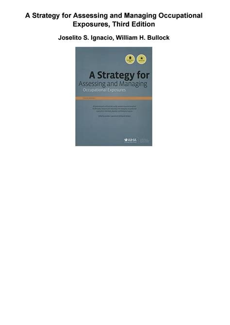 A Strategy For Assessing And Managing Occupational Exposures Third