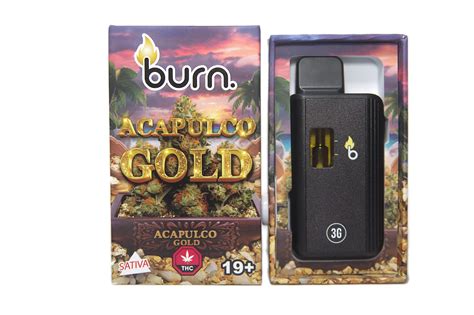 Burn Ml Disposable Vapes Acapulco Gold Thc Distillate Naked Canada