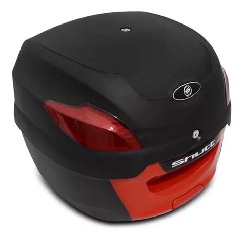 Baú Bauleto Bagageiro Moto 41 Litros Shutt Universal Preto E Vermelho