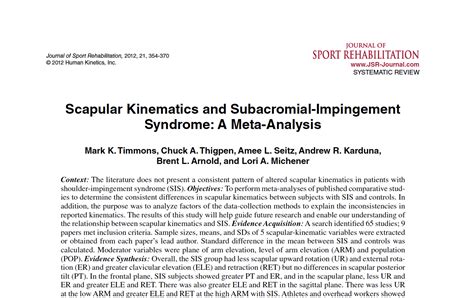 Impingement Scapular Kinematics MOTUS Physical Therapy