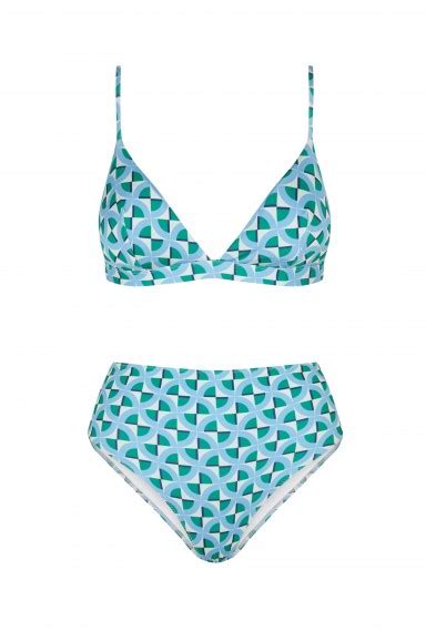 Bikini Sporty Calma High Verde Y Azul Robin Collection Robin Collection