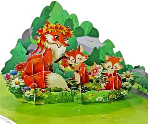 Cutpopup Fox Mothers Day Card Pop Up 3d Birthday