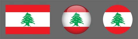 Premium Vector Lebanon Flag Set Collection Vector