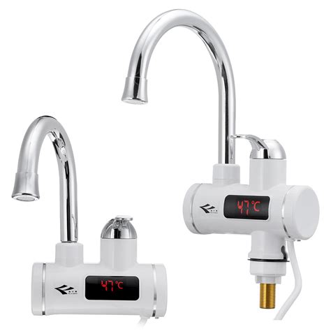 W Electric Heating Water Tap Temperature Display Hot Water Heater Faucet Home Bathroom Sale