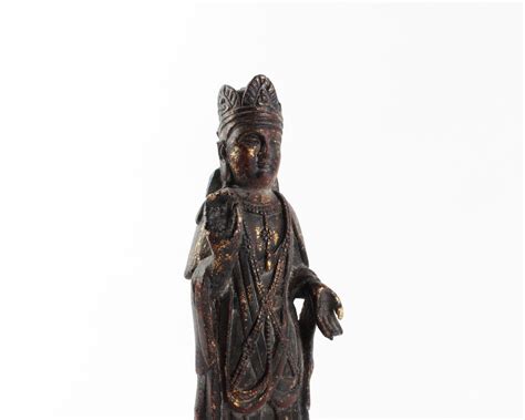 Bidlive A Bronze Standing Guanyin Statue