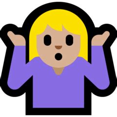 Schulterzuckende Frau Mittelhelle Hautfarbe Emoji