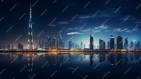 Premium Photo | Night view of The Burj Khalifa