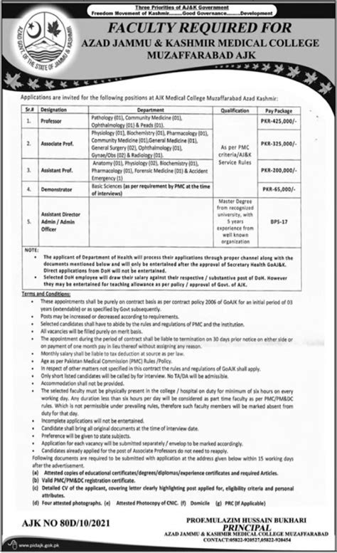 Azad Jammu Kashmir Medical College Muzaffarabad Jobs