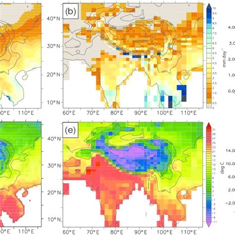 Cru Dataset Annual Mean Rainfall Mm Day A And Annual Mean