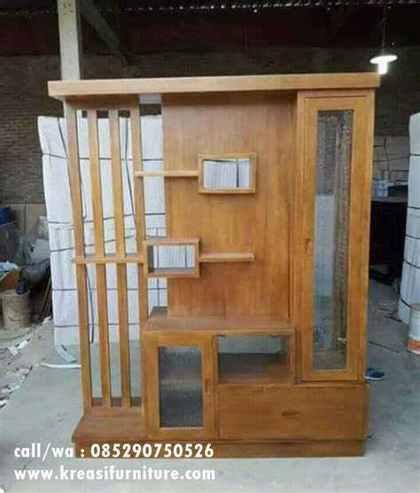 partisi minimalis jati solid  furniture tall cabinet storage