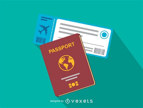 Passport And Flight Ticket Icon Vector Download