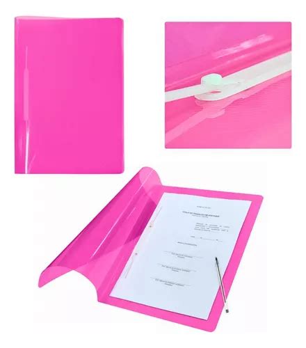 Carpeta A4 Grampo Trilho Rosa Liso Pack Por 10 X 10 Unidades Mercadolibre