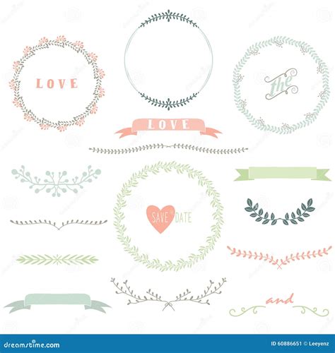 Laurels Wreath Collection Cartoon Vector 60886651