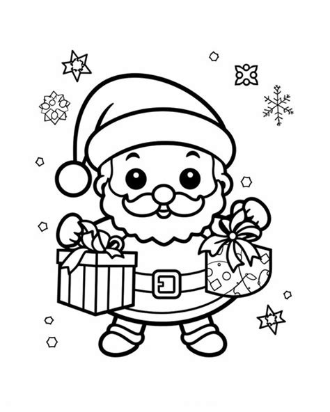 Premium Photo A Cartoon Santa Claus Holding A Present With Stars And