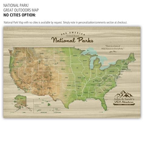 Usa National Parks Push Pin Map Usa Travel Map Custom Etsy