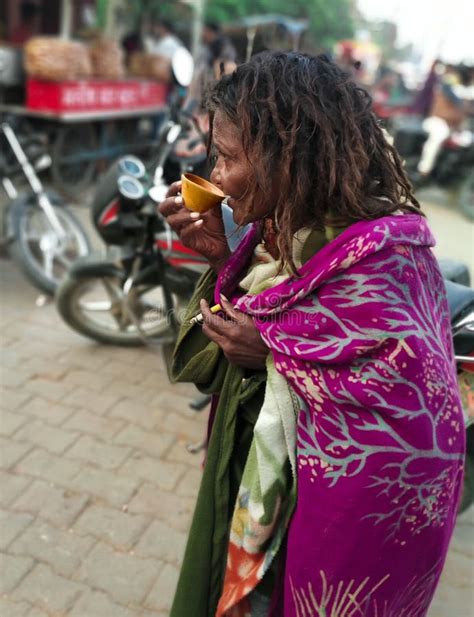 Indian Beggar At Street In Winter Editorial Photo Image Of Covering Bending 23002856