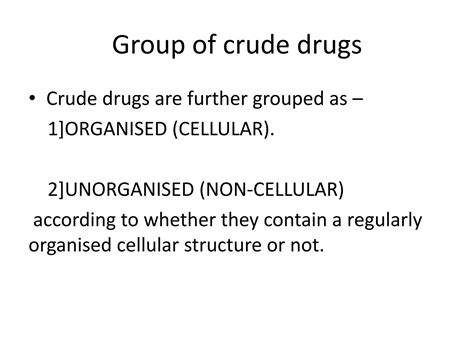 Solution Pharmacognosy Classification Of Crude Drugs Studypool