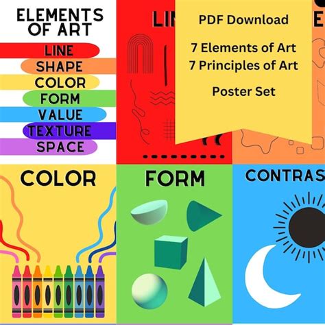 Elements And Principles Of Art Poster Etsy