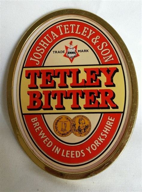 Vintage Tetley Bitter Bar Pub Beer Pump Clip Brewed In Leeds Yorkshire