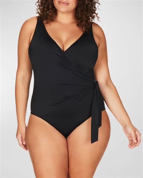 Mara Hoffman Maddy Tie Front Cutout One Piece Halter Swimsuit Neiman