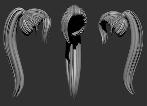 Pony Tail Hair 3D Model CGTrader