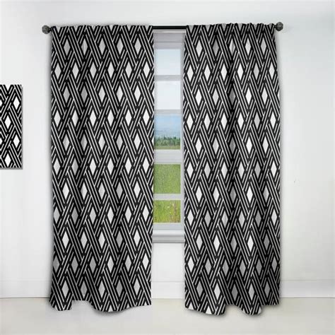 Designart Monochrome Geometric Pattern Ii Mid Century Modern Blackout