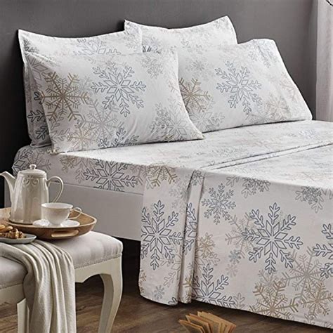 Brielle 100 Percent Cotton Flannel 6 Piece Sheet Set Queen Blue