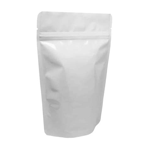 8 Oz Stand Up Pouch White PBFY Flexible Packaging