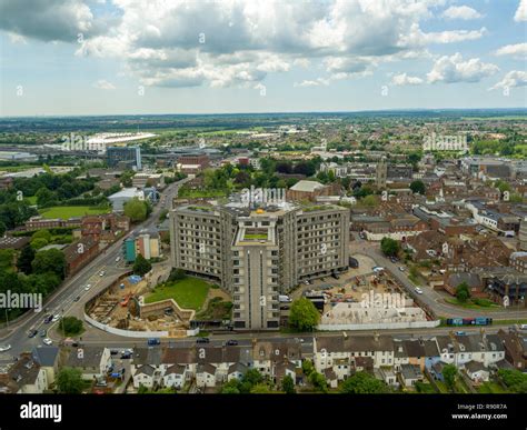 Aerial View Of The Panorama Building And Ashford Town Centre Kent Uk