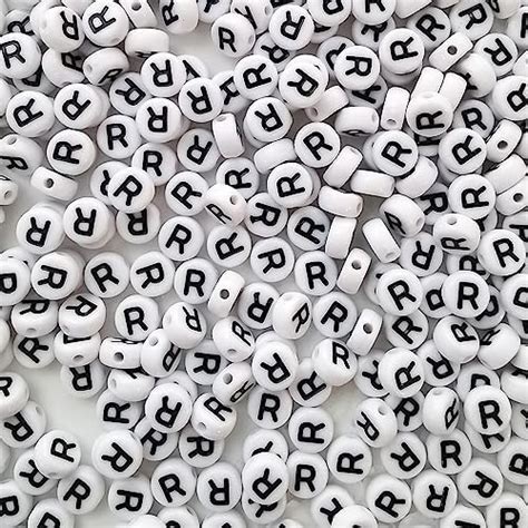 Amazon Amaney Letter Beads R 100pcs 74mm White Round Acrylic