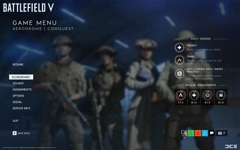 Ea Dice Battlefield V Menus And User Interface