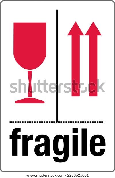 International Shipping Pictorial Labels Fragile Glass Stock Vector ...