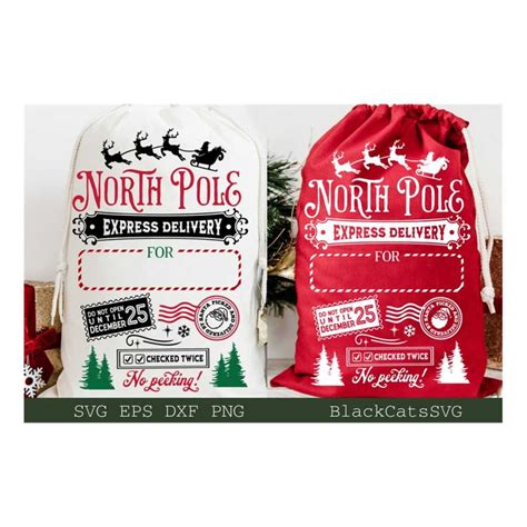 Santa Sack SVG Reindeer Express Svg North Pole Express Svg Inspire